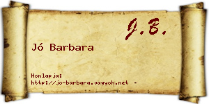 Jó Barbara névjegykártya